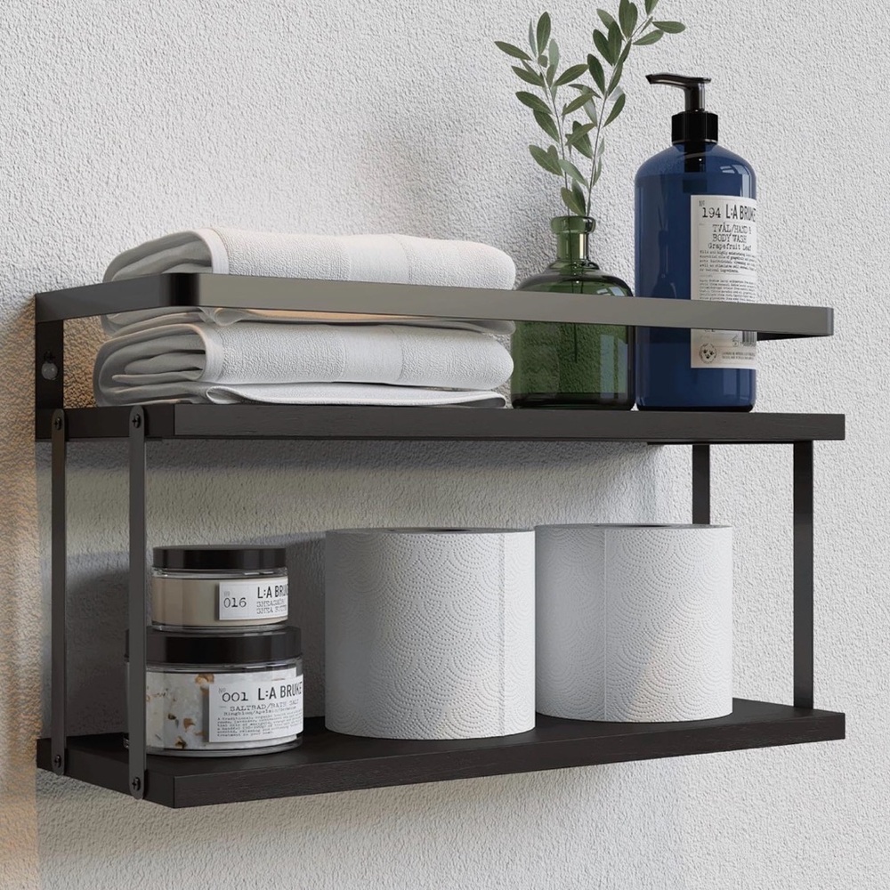 Black Two-Tier Shelves